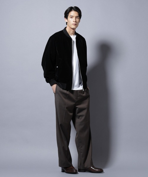 NANO universe（ナノユニバース）の「ベロア MA-1（MA-1・メンズ・ブラック/ブラウン・L/M）」の11枚目の写真