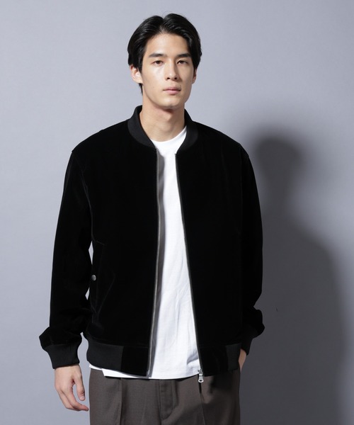 NANO universe（ナノユニバース）の「ベロア MA-1（MA-1・メンズ・ブラック/ブラウン・L/M）」の19枚目の写真