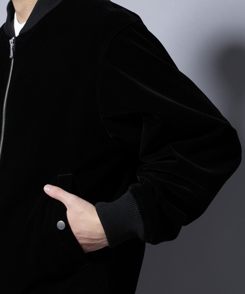 NANO universe（ナノユニバース）の「ベロア MA-1（MA-1・メンズ・ブラック/ブラウン・L/M）」の6枚目の写真