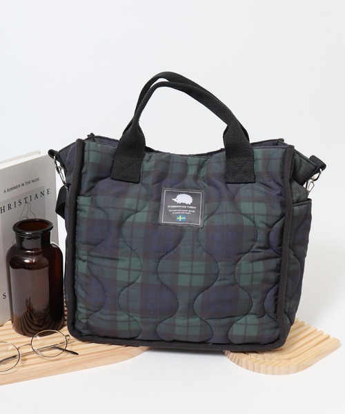 SCANDINAVIAN FOREST（スカンジナビアン・フォレスト）の「SCANDINAVIAN FOREST　ウェーブキルト2WAYトート（トートバッグ・レディース・グレー/グリーン系その他/ブラック・FREE）」の3枚目の写真