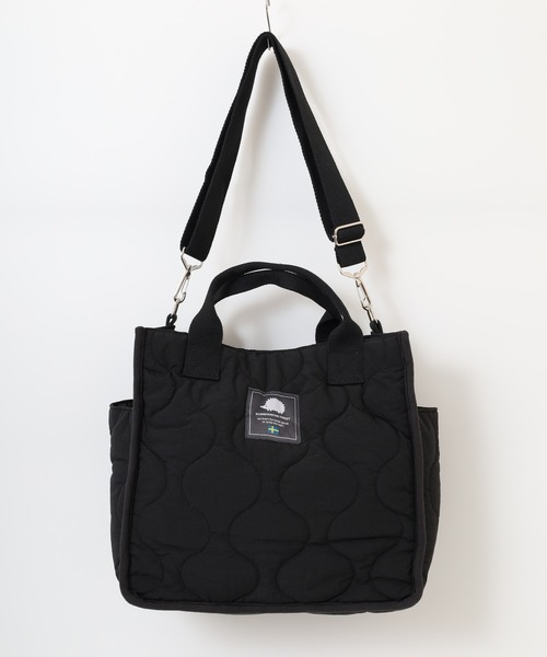 SCANDINAVIAN FOREST（スカンジナビアン・フォレスト）の「SCANDINAVIAN FOREST　ウェーブキルト2WAYトート（トートバッグ・レディース・グレー/グリーン系その他/ブラック・FREE）」の4枚目の写真