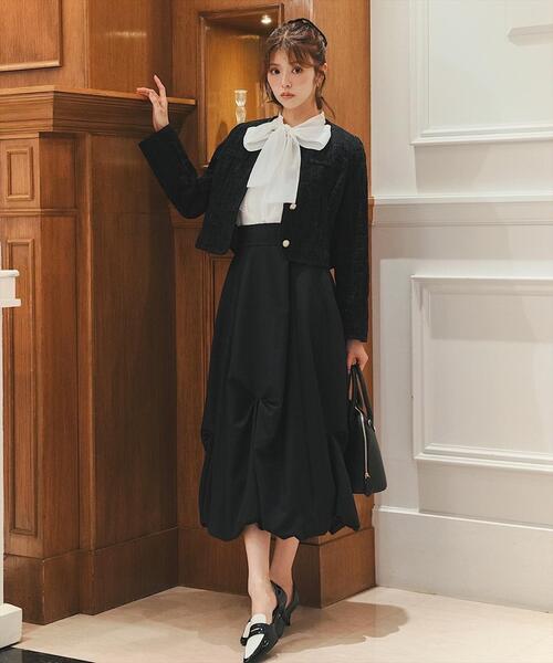 SWINGLE（スウィングル）の「ラメツイードノーカラージャケット（ノーカラージャケット・レディース・ブラック/ライトベージュ・SMALL/MEDIUM）」の6枚目の写真