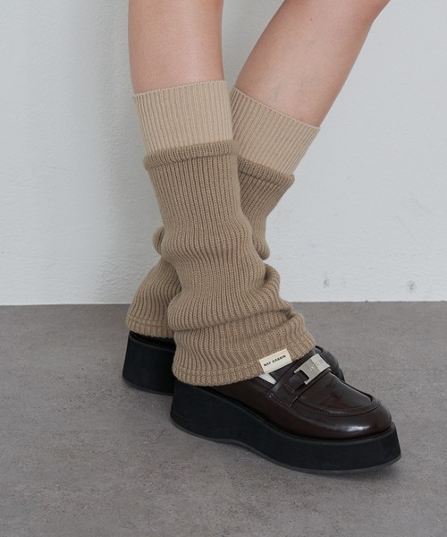 RAY CASSIN（レイカズン）の「配色レッグウォーマー（レッグウォーマー・レディース・グレー系その他2/グレー系その他3/ライトベージュ・FREE）」の3枚目の写真