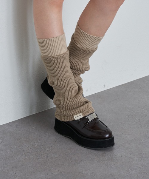 RAY CASSIN（レイカズン）の「配色レッグウォーマー（レッグウォーマー・レディース・グレー系その他2/グレー系その他3/ライトベージュ・FREE）」の4枚目の写真