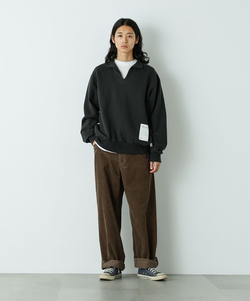 NANO universe（ナノユニバース）の「｢HOTEL PALACE｣ スキッパーロゴスウェット（スウェット・メンズ・ベージュ/ブラック・L/M）」の4枚目の写真