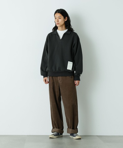 NANO universe（ナノユニバース）の「｢HOTEL PALACE｣ スキッパーロゴスウェット（スウェット・メンズ・ベージュ/ブラック・L/M）」の5枚目の写真