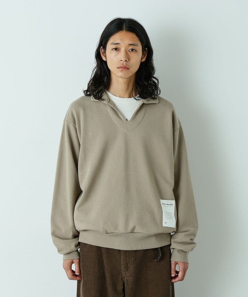 NANO universe（ナノユニバース）の「｢HOTEL PALACE｣ スキッパーロゴスウェット（スウェット・メンズ・ベージュ/ブラック・L/M）」の8枚目の写真