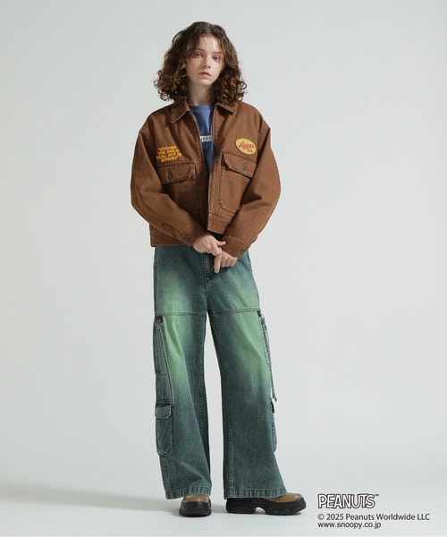 AVIREX(アヴィレックス)の「《AVIREX × PEANUTS》DENIM WORK JACKET / デニムワークジャケット / ピーナッツ / アヴィレックス(デニムジャケット・レディース・ブラック/ブラウン・M/S)」の7枚目の写真