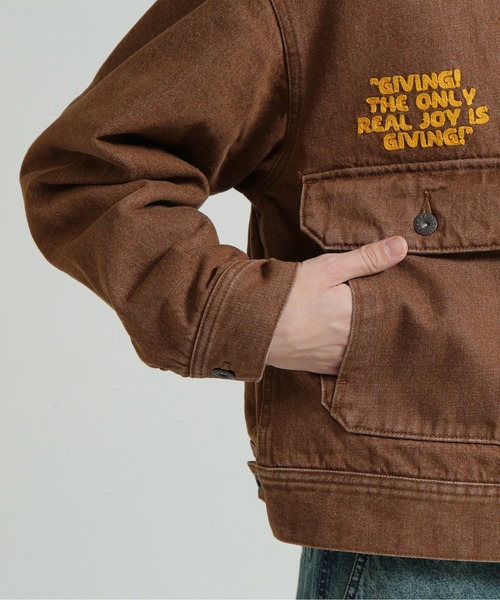 AVIREX(アヴィレックス)の「《AVIREX × PEANUTS》DENIM WORK JACKET / デニムワークジャケット / ピーナッツ / アヴィレックス(デニムジャケット・レディース・ブラック/ブラウン・M/S)」の9枚目の写真