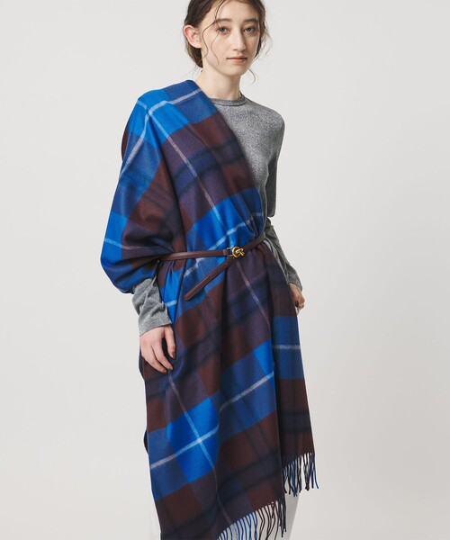 Johnstons of Elgin カシミヤ ストール ネイビー チェック Johnstons of Elgin＞カシミヤ チェック 70 ストール（ストール