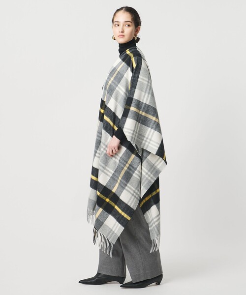 Johnstons of Elgin カシミヤストール　大判　グレーチェック Johnstons of Elgin＞カシミヤ チェック 70 ストール（ストール