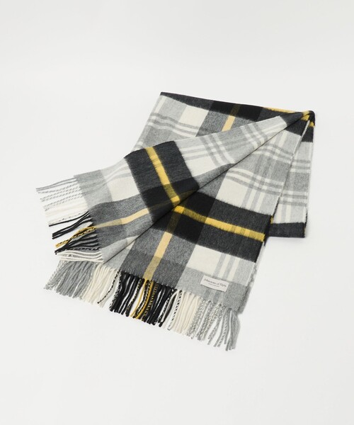 Johnstons of Elgin（ジョンストンズオブエルガン）の「＜Johnstons of Elgin＞カシミヤ チェック 70 ストール（ストール/ショール・レディース・ダークグレー/コバルトブルー/ライトグレー・FREE）」の9枚目の写真