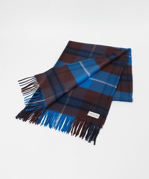 Johnstons of Elgin（ジョンストンズオブエルガン）の「＜Johnstons of Elgin＞カシミヤ チェック 70 ストール（ストール/ショール・レディース・ダークグレー/コバルトブルー/ライトグレー・FREE）」の12枚目の写真