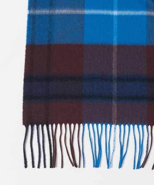 Johnstons of Elgin（ジョンストンズオブエルガン）の「＜Johnstons of Elgin＞カシミヤ チェック 70 ストール（ストール/ショール・レディース・ダークグレー/コバルトブルー/ライトグレー・FREE）」の13枚目の写真