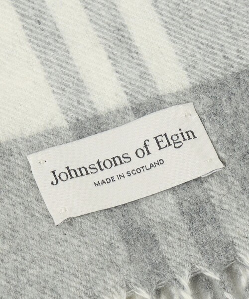 Johnstons of Elgin（ジョンストンズオブエルガン）の「＜Johnstons of Elgin＞カシミヤ チェック 70 ストール（ストール/ショール・レディース・ダークグレー/コバルトブルー/ライトグレー・FREE）」の18枚目の写真