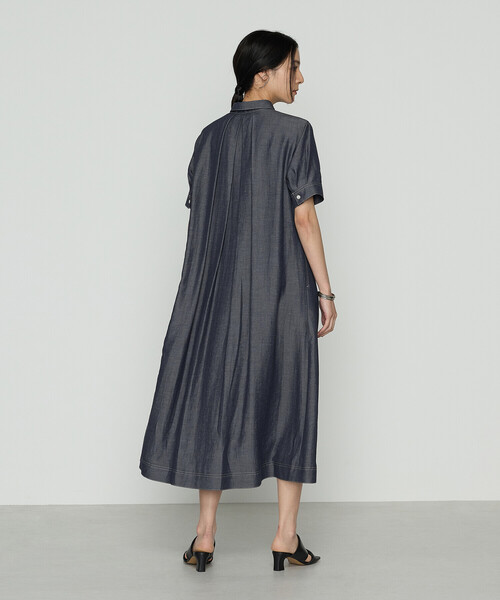 Gabardine K.T（ギャバジンケーティー）の「オトナシャンブレー 切替アシメワンピース（ワンピース・レディース・ブルー・7号/9号）」の13枚目の写真