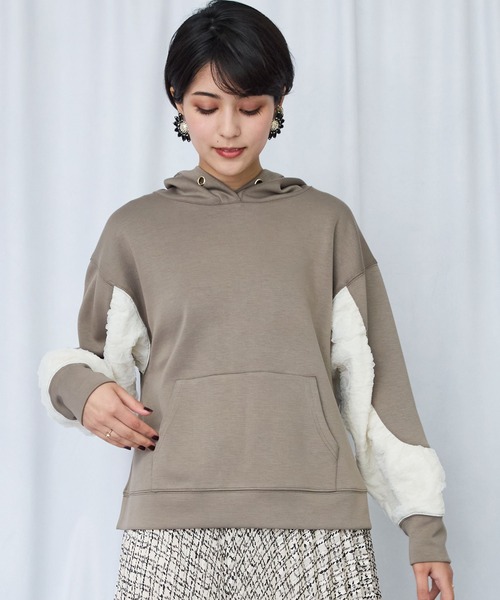 セール】【FONT LAB】ダンボール×オーガンジーデザインパーカ