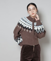 ニット/セーター ボルドー カーディガン」に該当するトップス