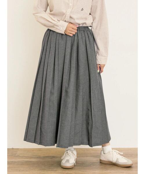 Samansa Mos2(サマンサ モスモス)の「プリーツスカート(スカート・レディース・グリーン/ブラウン/チャコールグレー/ベージュ・F)」の2枚目の写真