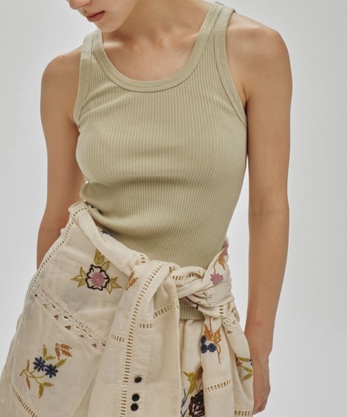 TODAYFUL（トゥデイフル）の「【TODAYFUL/トゥデイフル】Seamless Rib Tanktop/シームレスリブタンクトップ（Tシャツ/カットソー・レディース・ピンク/レッド/ベージュ/ミント/ブルー × パープル・FREE）」の3枚目の写真