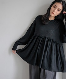 ペプラムニットチュニックLS 596325