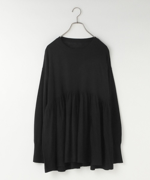 LOWRYS FARM（ローリーズファーム）の「ペプラムニットチュニックＬＳ　596325（ニット/セーター・レディース・ブラック/レッド/ブラウン・FREE）」の7枚目の写真