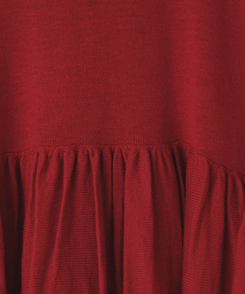 LOWRYS FARM（ローリーズファーム）の「ペプラムニットチュニックＬＳ　596325（ニット/セーター・レディース・ブラック/レッド/ブラウン・FREE）」の13枚目の写真