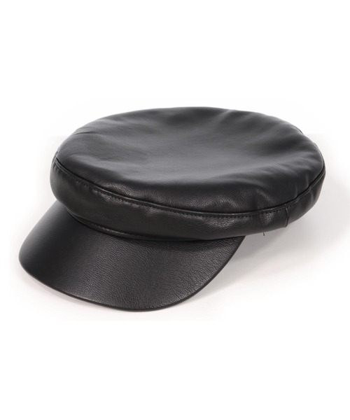 ANAP（アナップ）の「フェイクレザー キャスケット（キャスケット・レディース・ブラック/ブラウン・F）」の2枚目の写真