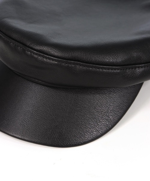 ANAP（アナップ）の「フェイクレザー キャスケット（キャスケット・レディース・ブラック/ブラウン・F）」の5枚目の写真