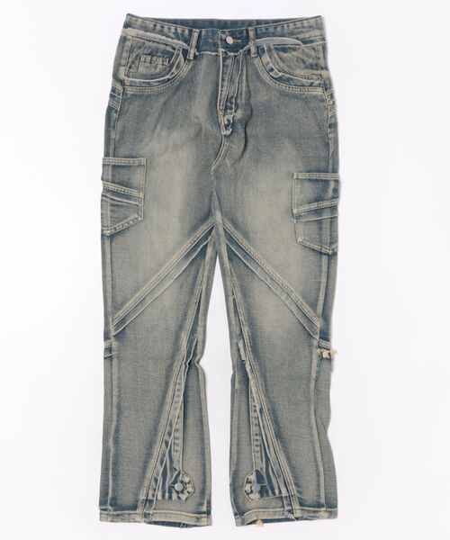 B.I.D.(ビーアイディー)の「《DESTROYED ARC DENIM》(デニムパンツ・メンズ・ブルー・FREE/MEDIUM)」の2枚目の写真