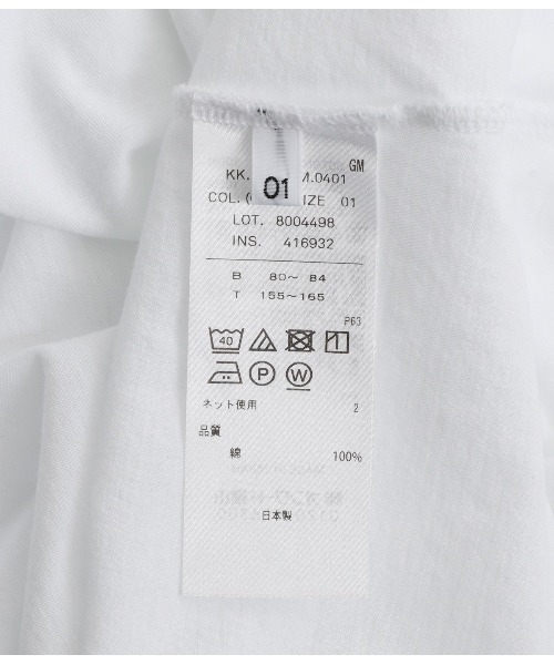 ATON（エイトン）の「ATON / エイトン：【レディース】FRESCA SINGLE JERSEY STANDARD T-SHIRT：KKAGGM0401[DEA]（Tシャツ/カットソー・レディース・ベージュ/ホワイト・01）」の5枚目の写真