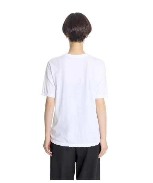 ATON（エイトン）の「ATON / エイトン：【レディース】FRESCA SINGLE JERSEY STANDARD T-SHIRT：KKAGGM0401[DEA]（Tシャツ/カットソー・レディース・ベージュ/ホワイト・01）」の8枚目の写真