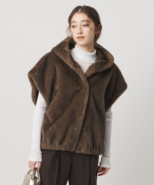 ＜STUDIO AR＞OLENA リバーシブル フェイクファー ベスト