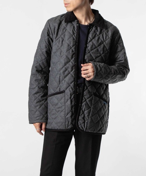 LAVENHAM（ラベンハム）の「LAVENHAM WOOL DENHAM ラベンハム ウール デンハム キルティングジャケット（ダウンジャケット/コート・メンズ・チャコールグレー/ネイビー系2・X-LARGE/MEDIUM/LARGE）」の2枚目の写真