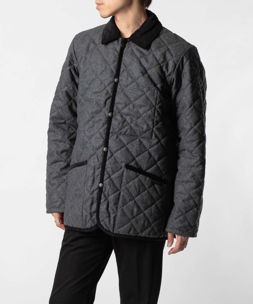 LAVENHAM（ラベンハム）の「LAVENHAM WOOL DENHAM ラベンハム ウール デンハム キルティングジャケット（ダウンジャケット/コート・メンズ・チャコールグレー/ネイビー系2・X-LARGE/MEDIUM/LARGE）」の4枚目の写真