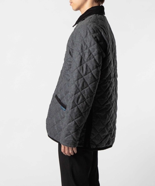 LAVENHAM（ラベンハム）の「LAVENHAM WOOL DENHAM ラベンハム ウール デンハム キルティングジャケット（ダウンジャケット/コート・メンズ・チャコールグレー/ネイビー系2・X-LARGE/MEDIUM/LARGE）」の5枚目の写真