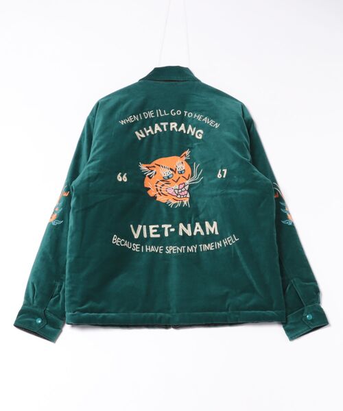 HOUSTON（ヒューストン）の「HOUSTON リバーシブルベトジャン(MAP)（ミリタリージャケット・メンズ・グリーン/ブラック・MEDIUM/X-LARGE/XX-LARGE/LARGE）」の4枚目の写真