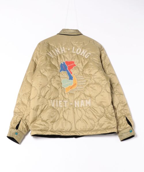 HOUSTON（ヒューストン）の「HOUSTON リバーシブルベトジャン(MAP)（ミリタリージャケット・メンズ・グリーン/ブラック・MEDIUM/X-LARGE/XX-LARGE/LARGE）」の3枚目の写真