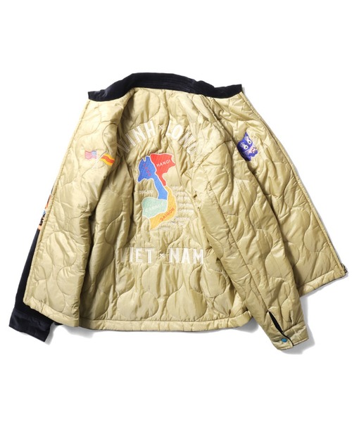 HOUSTON（ヒューストン）の「HOUSTON リバーシブルベトジャン(MAP)（ミリタリージャケット・メンズ・グリーン/ブラック・MEDIUM/X-LARGE/XX-LARGE/LARGE）」の9枚目の写真