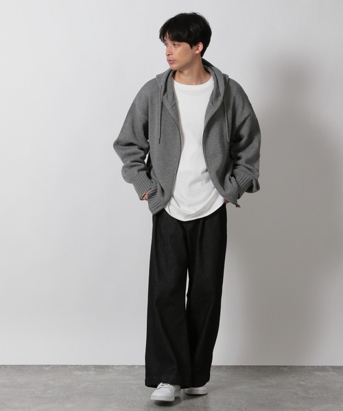 LAKOLE（ラコレ）の「ニットZIPパーカー / 612733（ニット/セーター・メンズ・レッド/グレー/ブラック・MEDIUM/LARGE）」の7枚目の写真