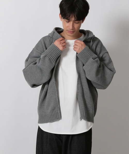 LAKOLE（ラコレ）の「ニットZIPパーカー / 612733（ニット/セーター・メンズ・レッド/グレー/ブラック・MEDIUM/LARGE）」の8枚目の写真