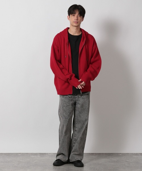 LAKOLE（ラコレ）の「ニットZIPパーカー / 612733（ニット/セーター・メンズ・レッド/グレー/ブラック・MEDIUM/LARGE）」の10枚目の写真