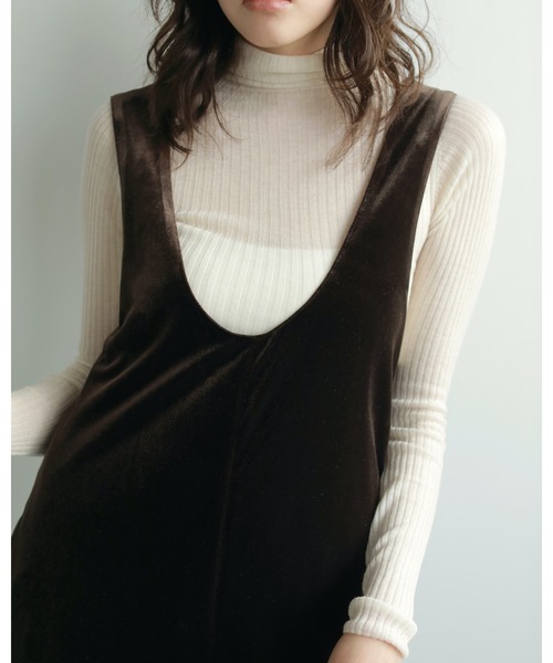 anuke（アンヌーク）の「Soft Rib Turtle（ニット/セーター・レディース・アイボリー/ブラック/チャコールグレー/ブラウン・FREE）」の7枚目の写真