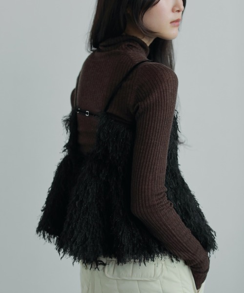 anuke（アンヌーク）の「Soft Rib Turtle（ニット/セーター・レディース・アイボリー/ブラック/チャコールグレー/ブラウン・FREE）」の9枚目の写真