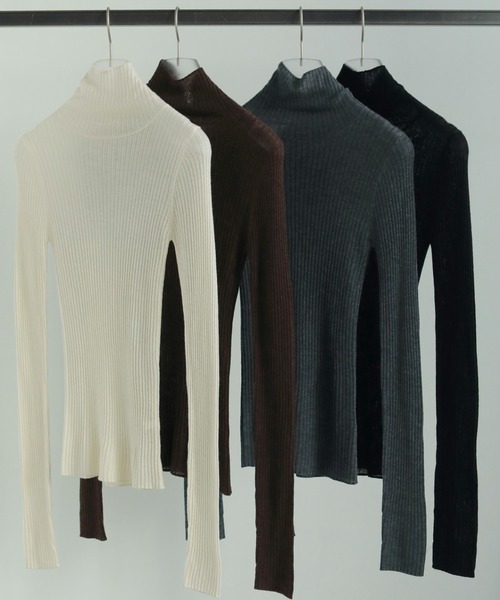 anuke（アンヌーク）の「Soft Rib Turtle（ニット/セーター・レディース・アイボリー/ブラック/チャコールグレー/ブラウン・FREE）」の19枚目の写真