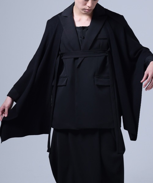 Ruze(ルゼ)の「Drape knit poncho / ドレープ ニット ポンチョ(その他トップス・メンズ・ブラック・FREE)」の1枚目の写真