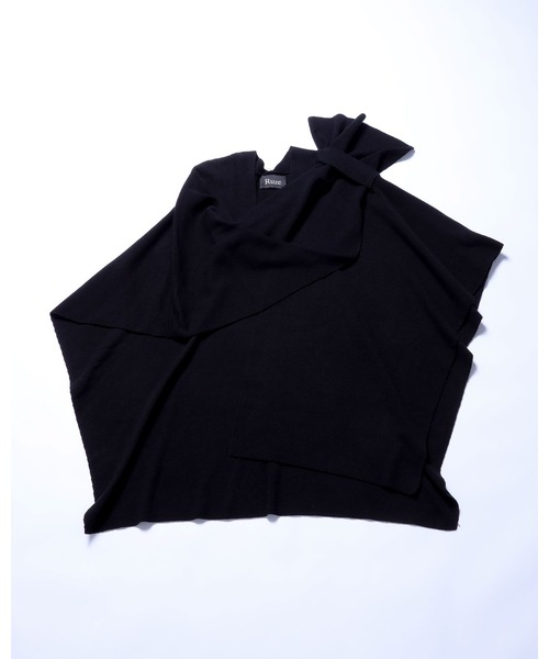 Ruze(ルゼ)の「Drape knit poncho / ドレープ ニット ポンチョ(その他トップス・メンズ・ブラック・FREE)」の12枚目の写真