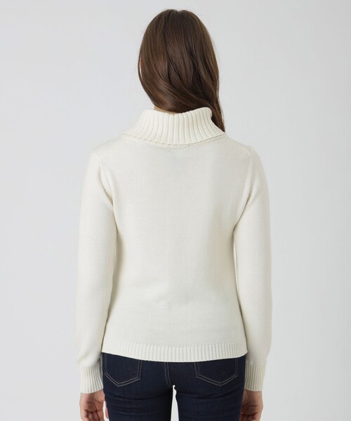 ウォッシャブル】ウォッシャブルウールオフタートルニット（ニット