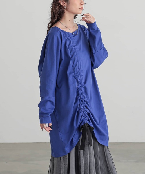 n'OrLABEL(ノアールレーベル)の「変形ドロストアレンジカットソー(Tシャツ/カットソー・レディース・ブラック/グレー/ブルー・FREE)」の5枚目の写真