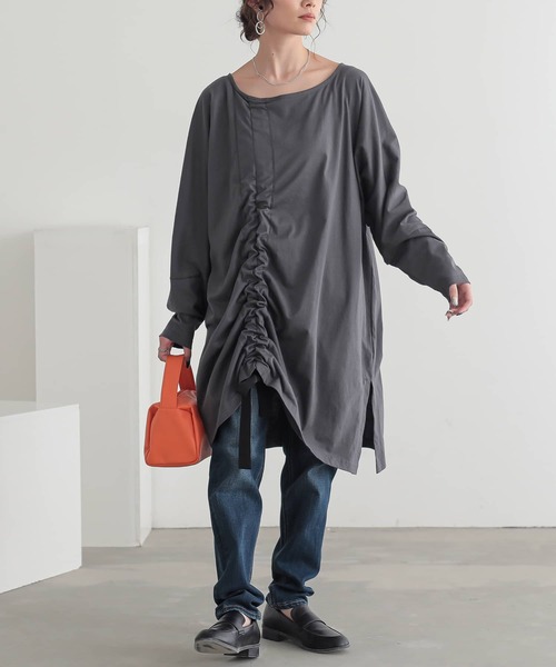 n'OrLABEL(ノアールレーベル)の「変形ドロストアレンジカットソー(Tシャツ/カットソー・レディース・ブラック/グレー/ブルー・FREE)」の12枚目の写真